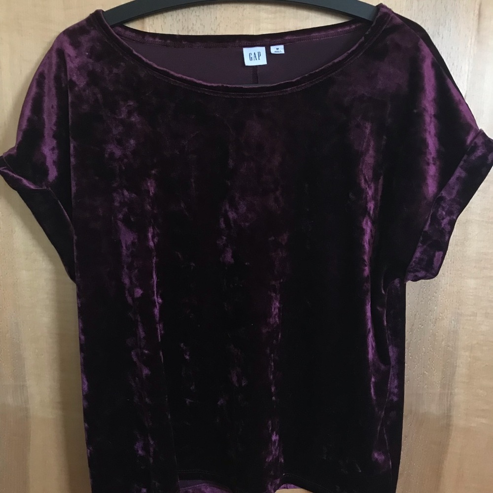 Gap Deep Purple Velvet Shirt Women’s size Medium